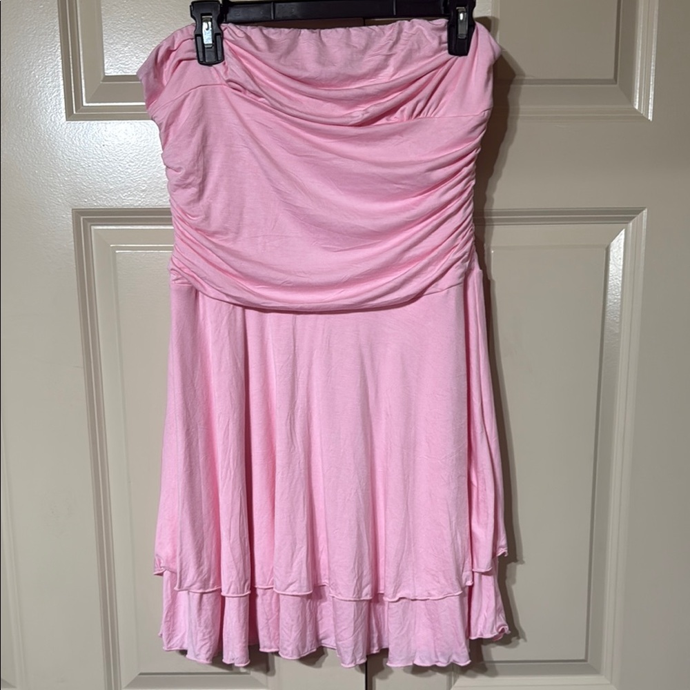 Elegant Pink Strapless Dress